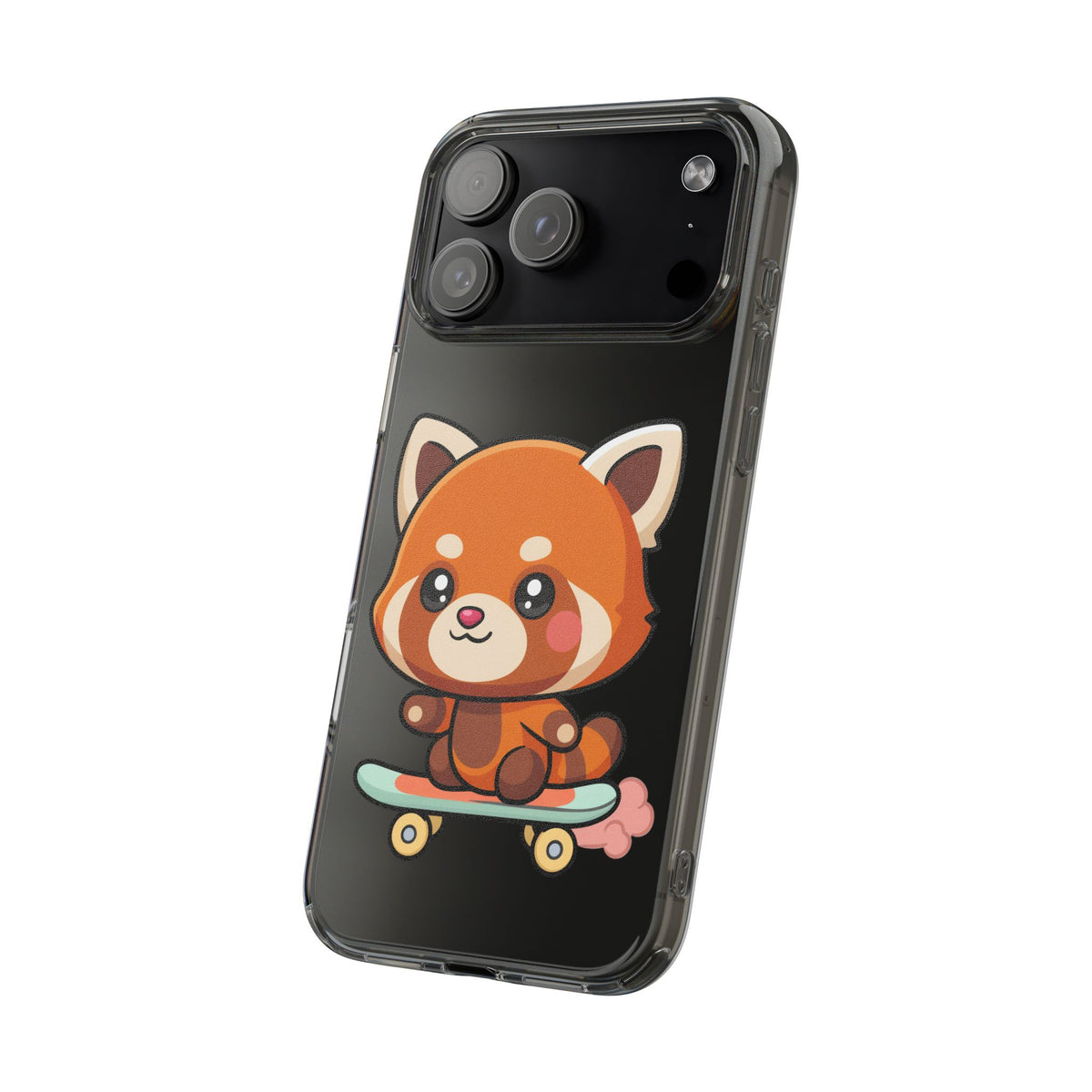 Red Panda Skateboard Phone Case, Cute Kawaii Style