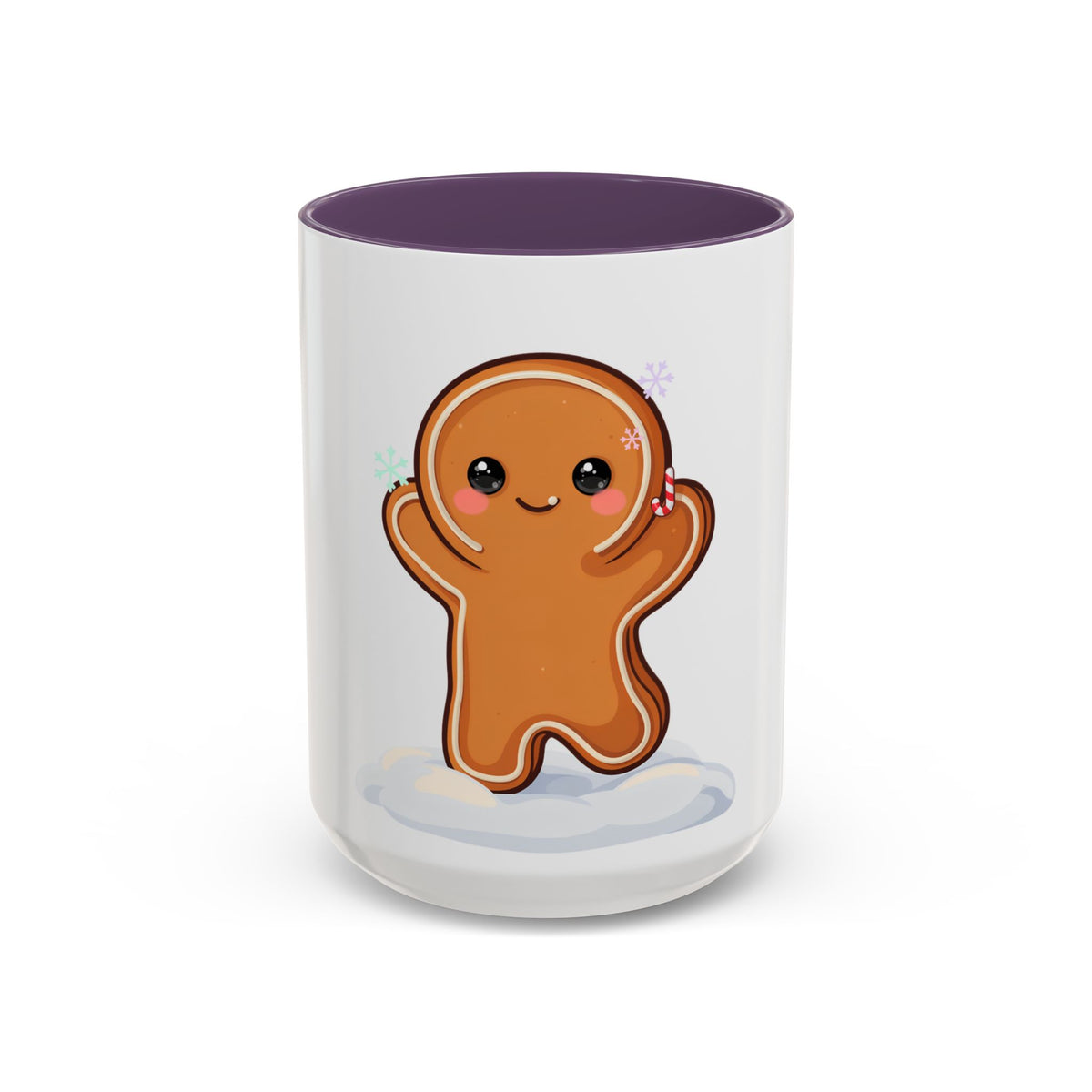 Kawaii Gingerbread Man Accent Coffee Mug for Winter Cheer
