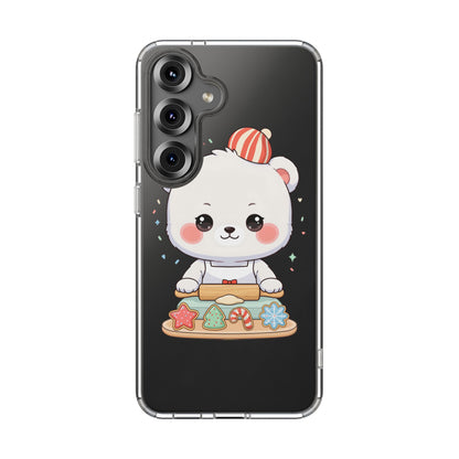 Christmas Bear Cookie Baking Clear Phone Case