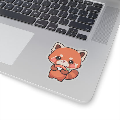 Kawaii Red Panda Sushi Kiss-Cut Sticker Gift