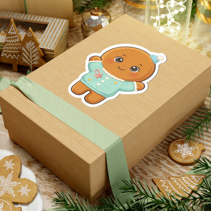 Christmas Gingerbread Sticker, Kawaii Holiday Gift