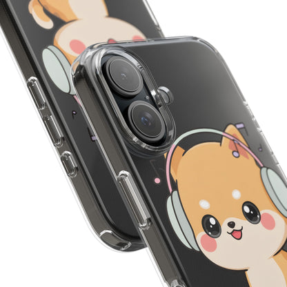 Kawaii Shiba Inu Phone Case – Music Lover Clear Case