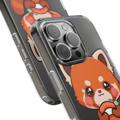 Red Panda Sushi Phone Case, Cute Kawaii Clear Case