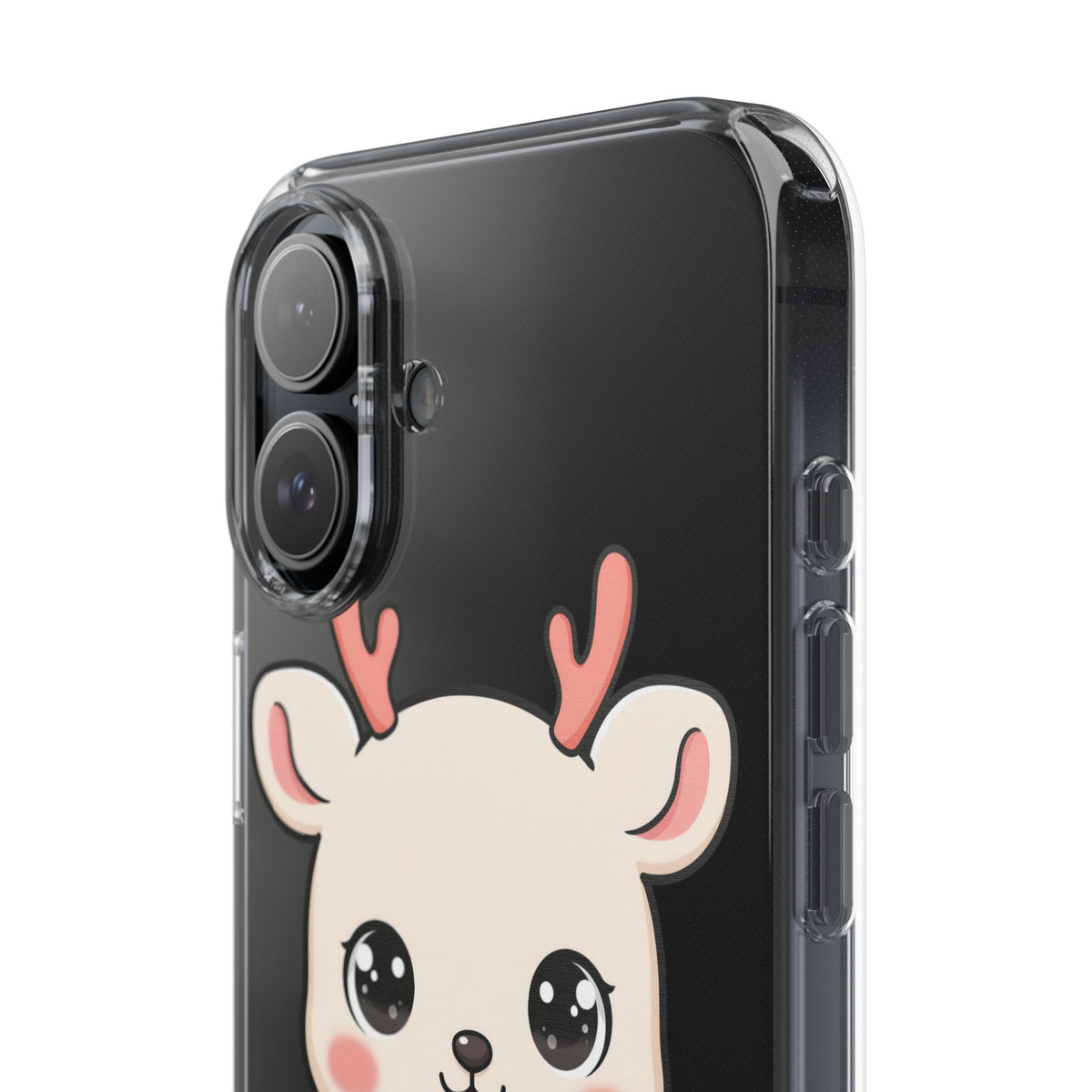 Kawaii Christmas Reindeer Clear Phone Case Gift