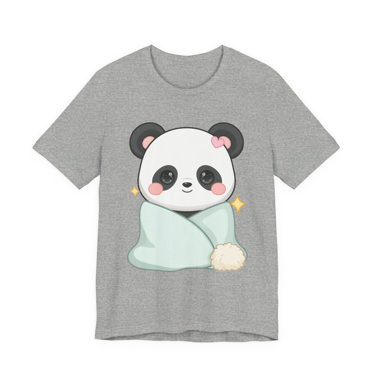 Kawaii Panda T-Shirt, Cozy Blanket Chibi Animal Tee