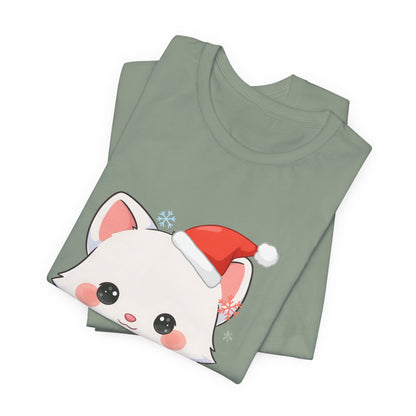 Christmas Arctic Fox T-Shirt for Cozy Holiday Readers