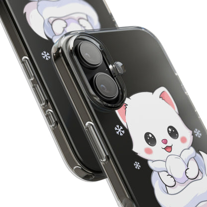 Kawaii Arctic Fox Phone Case, Cute Snow Day Gift