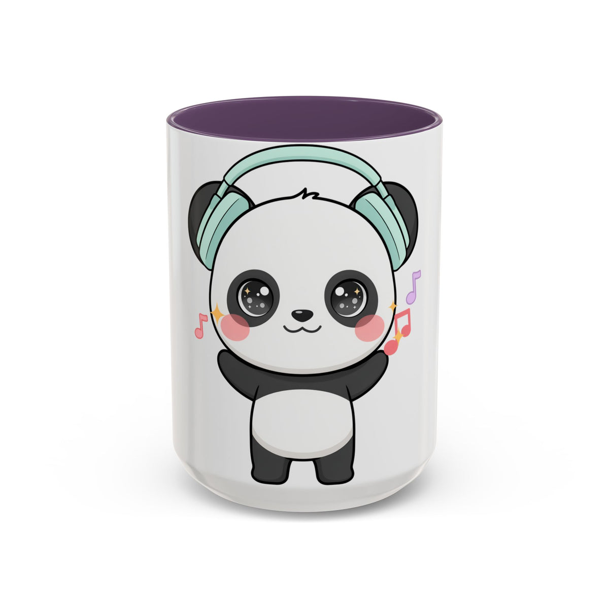 Kawaii Panda Music Mug, Colorful Accent Coffee Mug