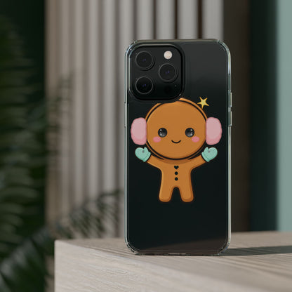 Kawaii Gingerbread Phone Case, Cute Winter Character