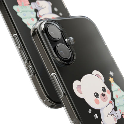 Christmas Polar Bear Phone Case, Kawaii Holiday Accessory