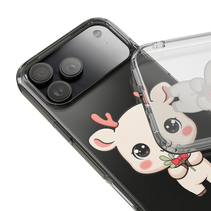 Kawaii Christmas Reindeer Clear Phone Case Gift