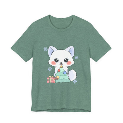 Kawaii Christmas Fox T-Shirt for Cozy Holiday Decorating