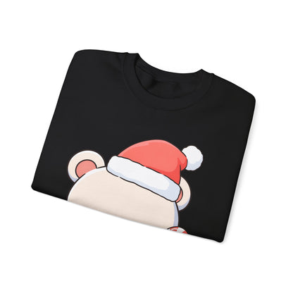 Kawaii Polar Bear Christmas Sweatshirt, Santa Cub Crewneck
