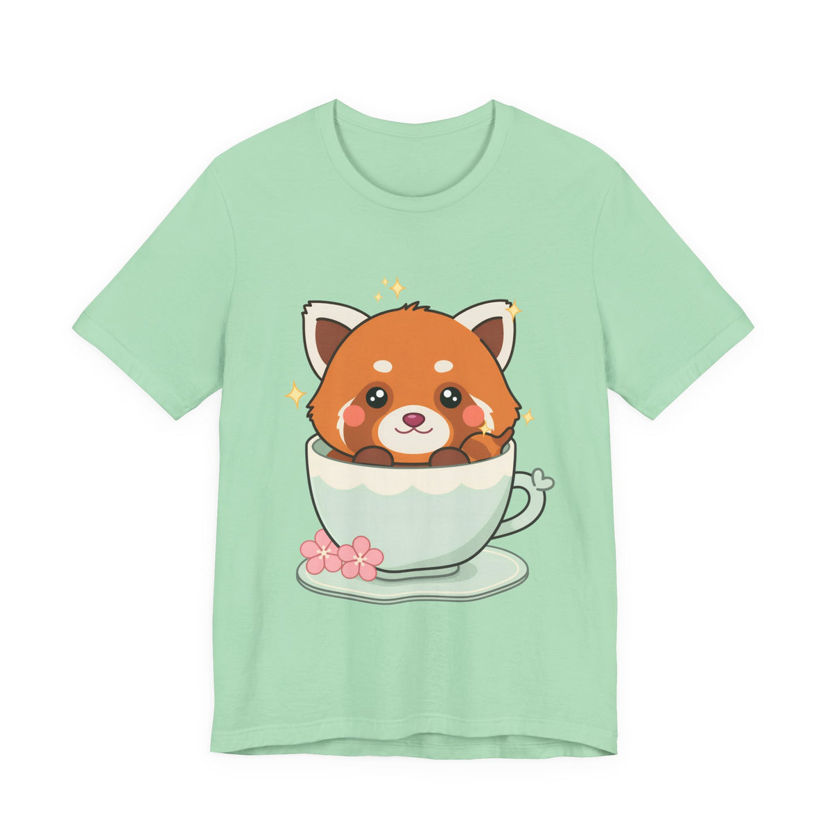 Kawaii Red Panda T-Shirt, Cute Tea Lover Gift