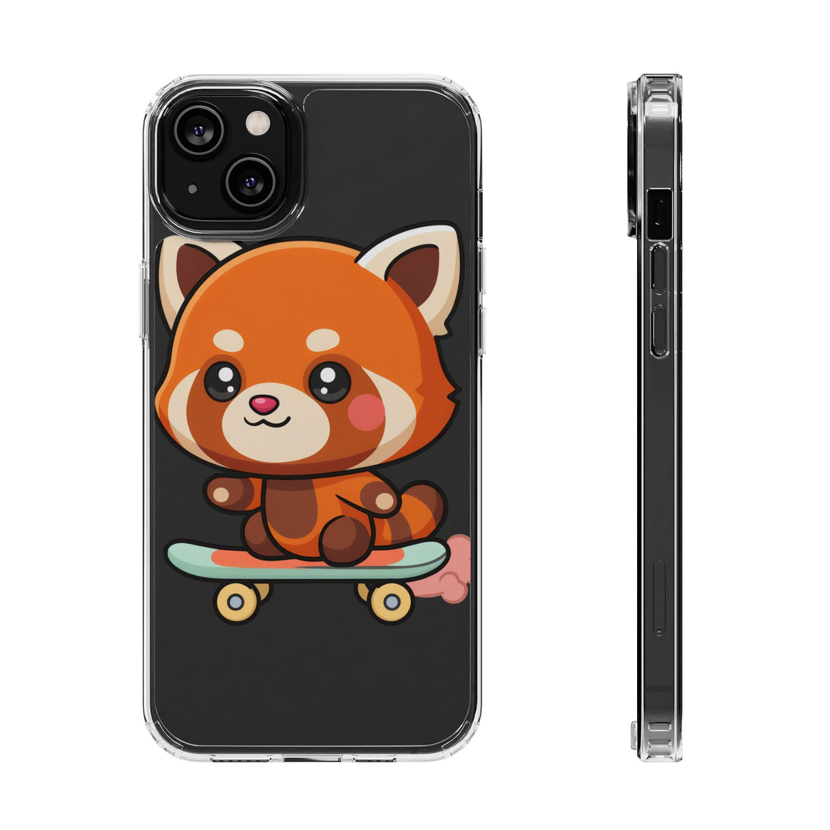 Red Panda Skateboard Phone Case, Cute Kawaii Style