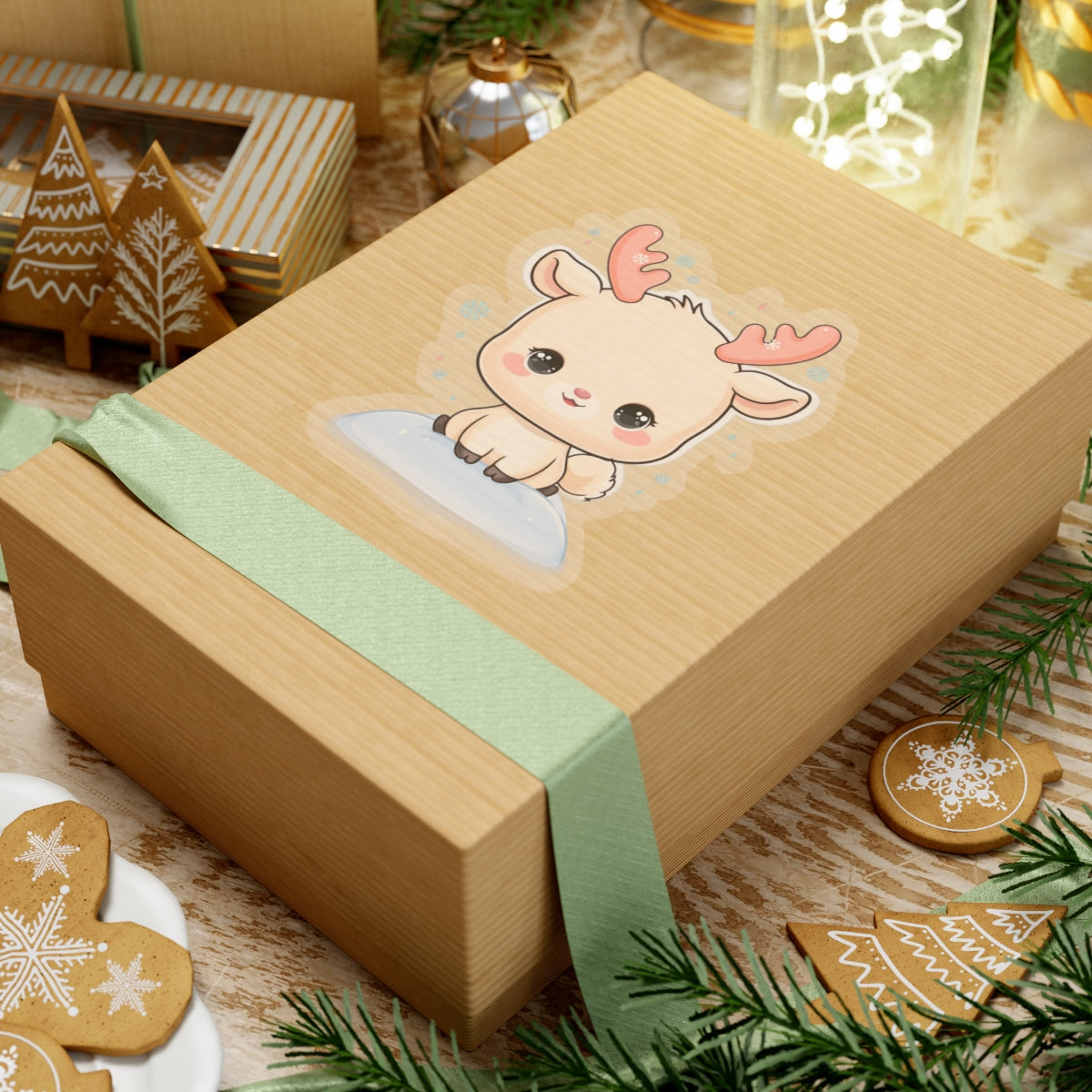 Kawaii Reindeer Sticker for a Cozy Winter Desk