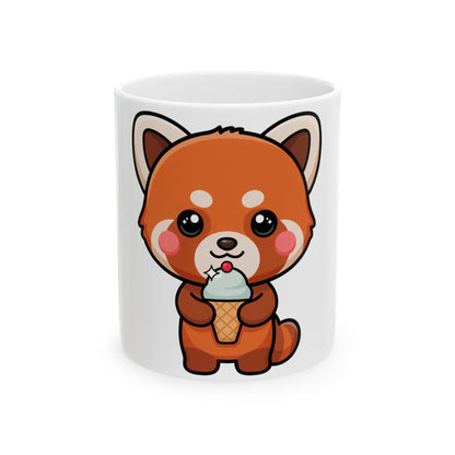 Kawaii Red Panda Mug, Cute Ice Cream Animal Gift