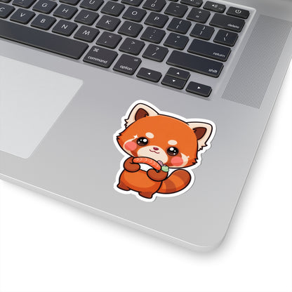 Kawaii Red Panda Sushi Kiss-Cut Sticker Gift