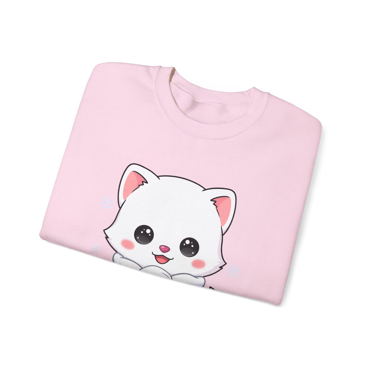 Kawaii Arctic Fox Sweatshirt, Cute Winter Animal Crewneck