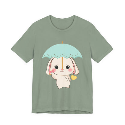 Kawaii Bunny T-Shirt, Cute Umbrella Rabbit Tee