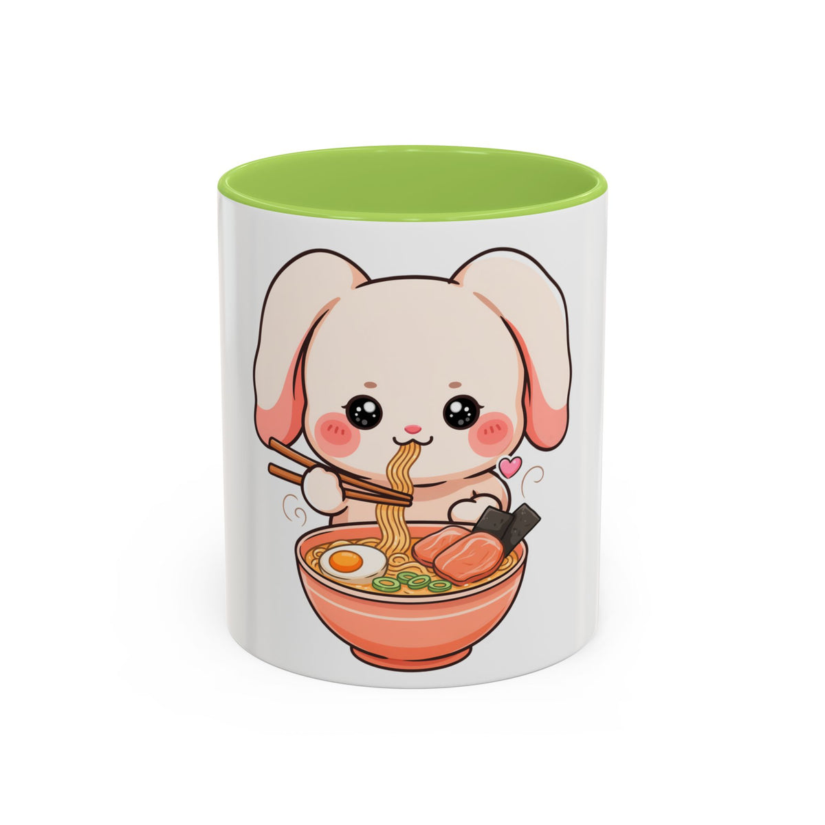 Kawaii Ramen Bunny Accent Coffee Mug, 11 oz or 15 oz