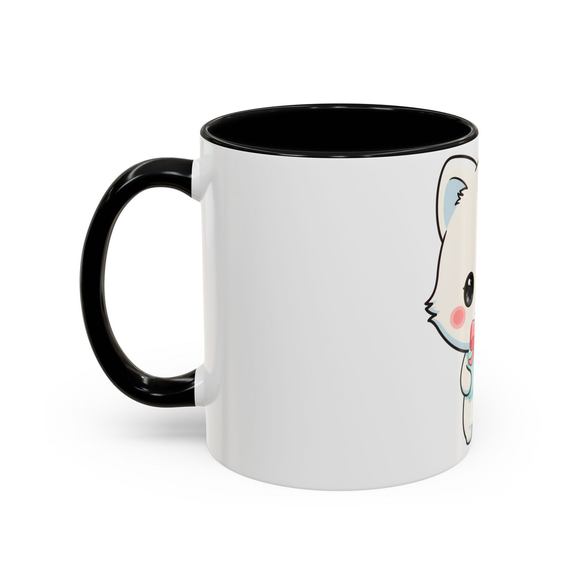 Kawaii Arctic Fox Gift Mug, Cute Holiday Accent Coffee Mug