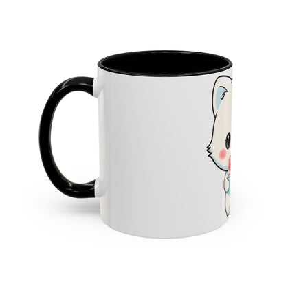 Kawaii Arctic Fox Gift Mug, Cute Holiday Accent Coffee Mug
