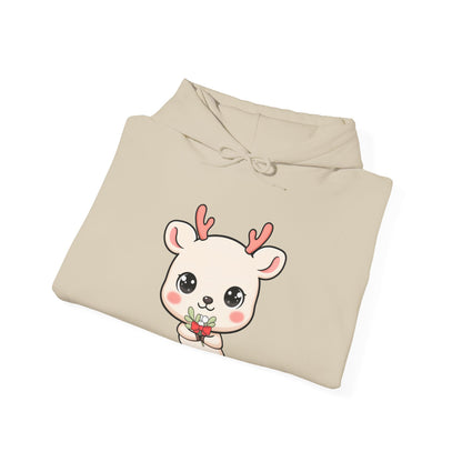 Kawaii Reindeer Hoodie, Cute Christmas Sweatshirt
