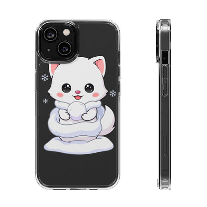 Kawaii Arctic Fox Phone Case, Cute Snow Day Gift