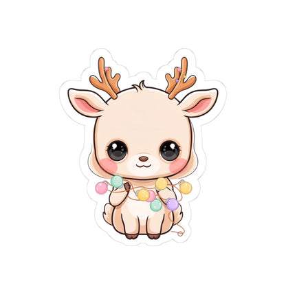 Kawaii Reindeer Sticker for Cute Holiday Decor