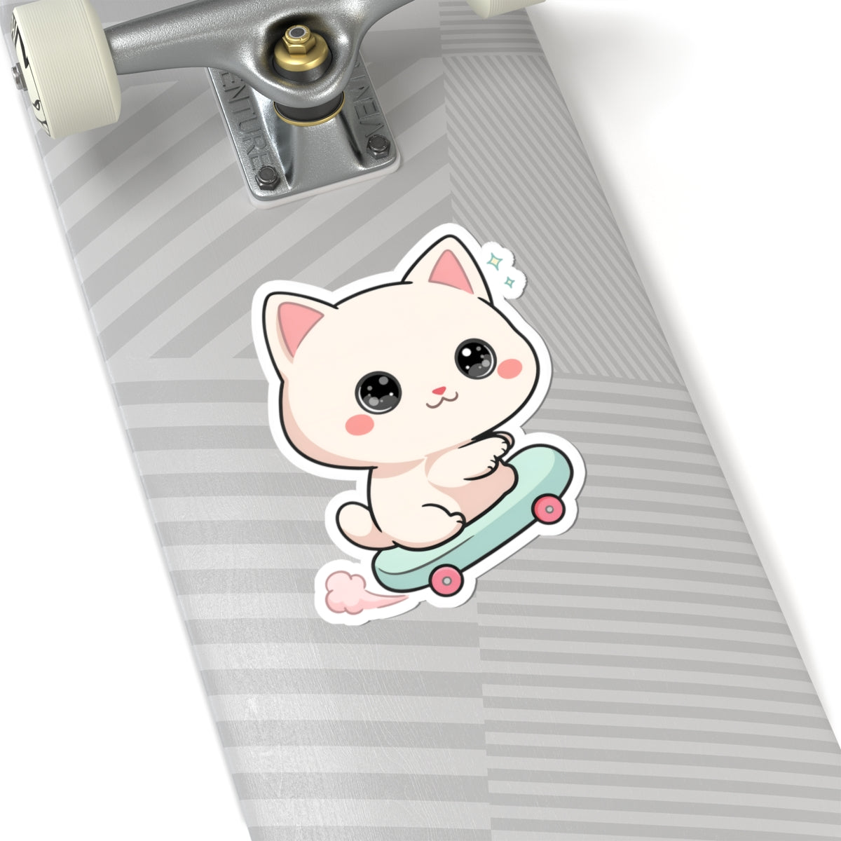 Kawaii Cat Skateboard Sticker for Cat Lovers