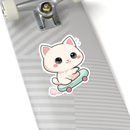 Kawaii Cat Skateboard Sticker for Cat Lovers