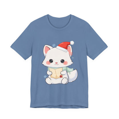 Christmas Arctic Fox T-Shirt for Cozy Holiday Readers