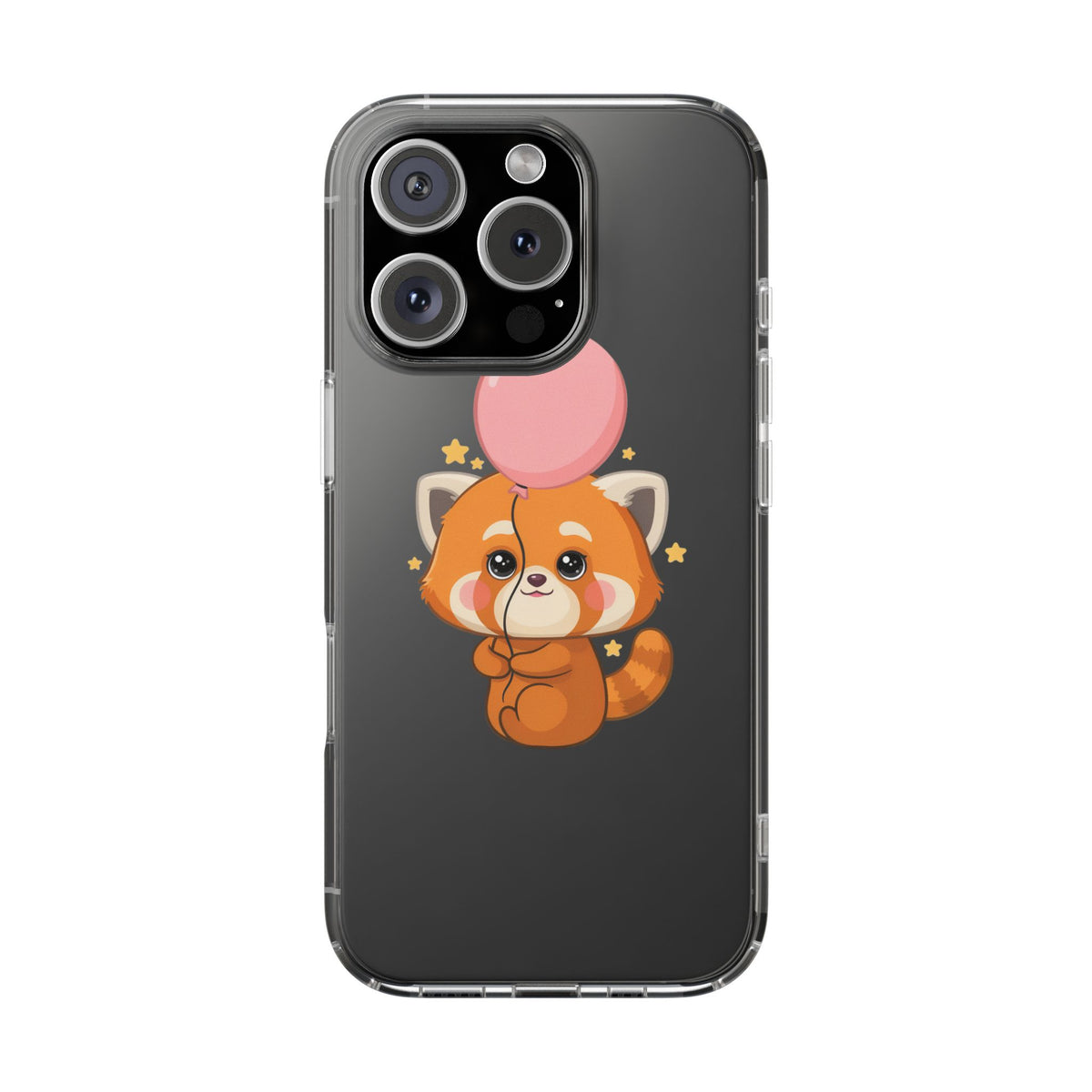 Kawaii Red Panda Clear Impact-Resistant Case with Balloon