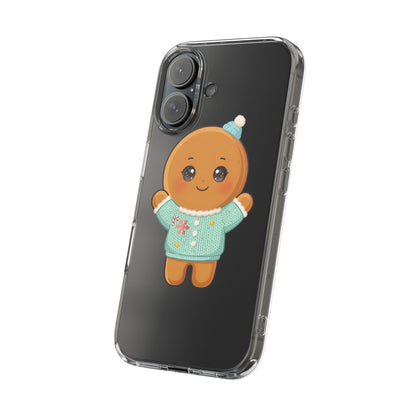 Kawaii Gingerbread Phone Case, Cute Christmas Sweater Cookie
