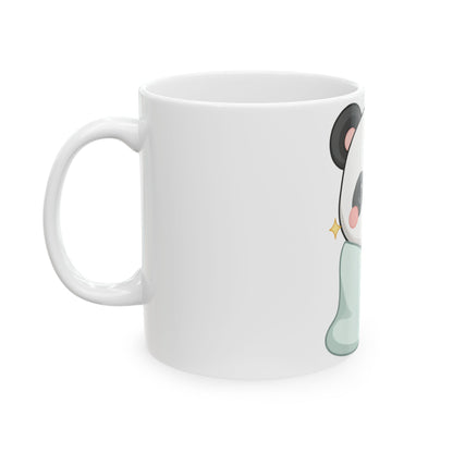 Cozy Panda Mug, Kawaii Blanket Buddy Ceramic Cup