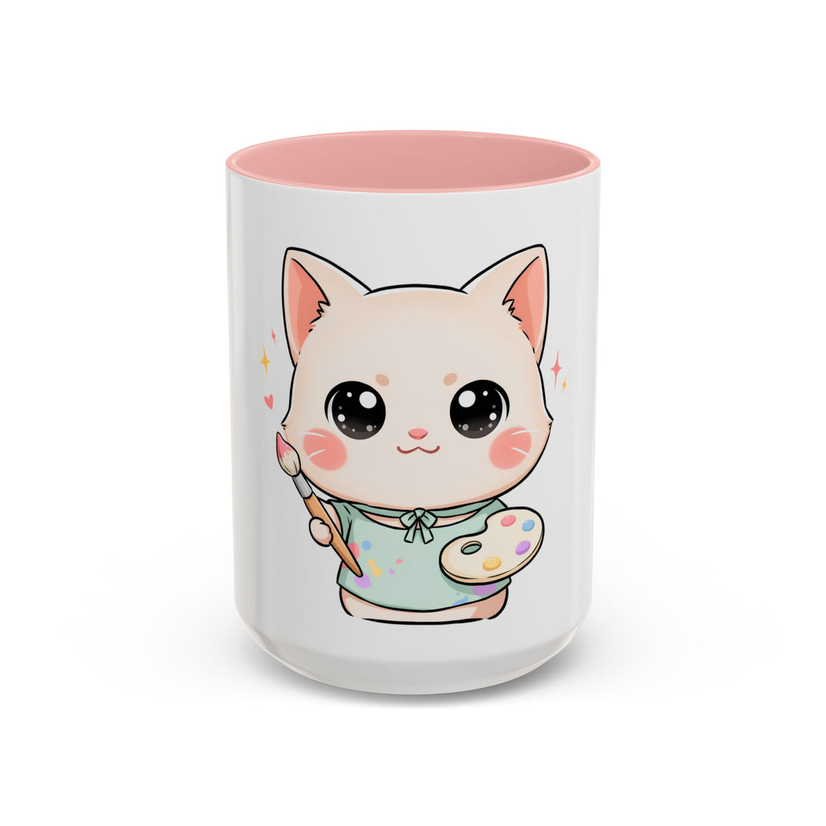 Kawaii Cat Artist Accent Coffee Mug