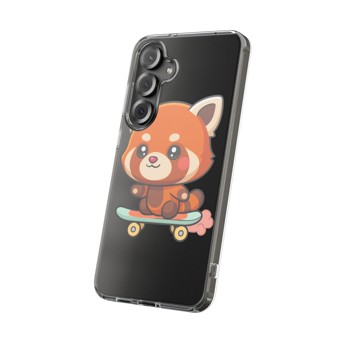 Red Panda Skateboard Phone Case, Cute Kawaii Style