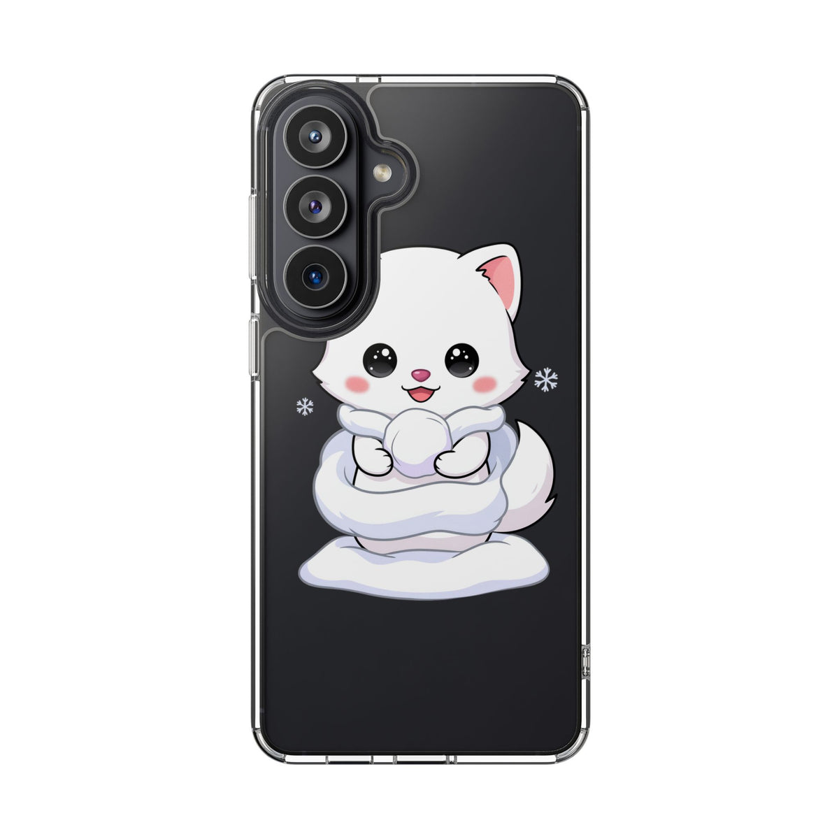 Kawaii Arctic Fox Phone Case, Cute Snow Day Gift