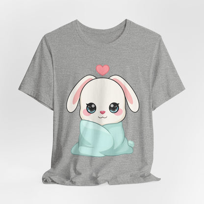 Cozy Bunny T-Shirt, Kawaii Blanket Bunny Tee