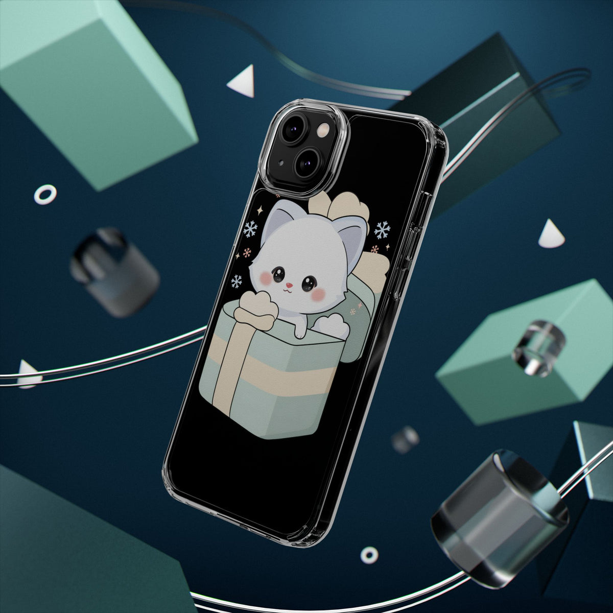 Kawaii Arctic Fox Clear Impact-Resistant Phone Case