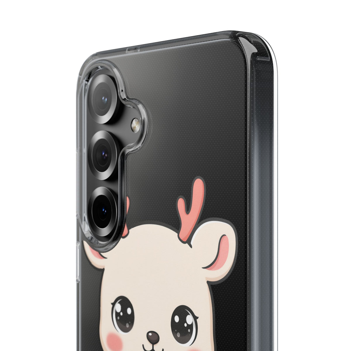 Kawaii Christmas Reindeer Clear Phone Case Gift