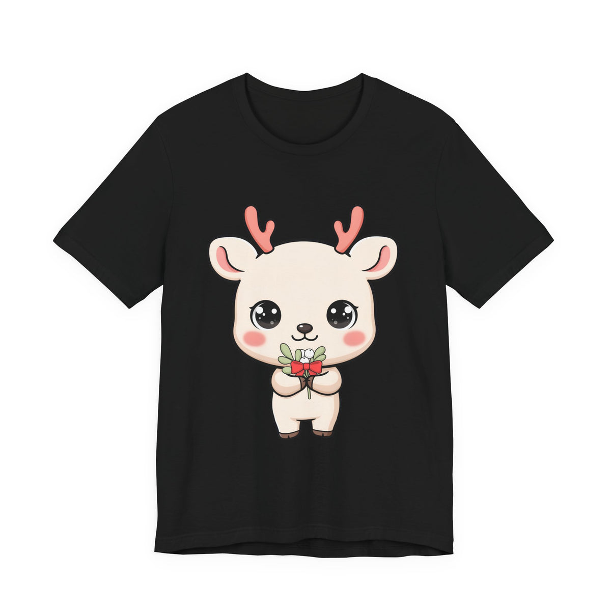 Kawaii Reindeer Christmas T-Shirt for Holiday Cheer