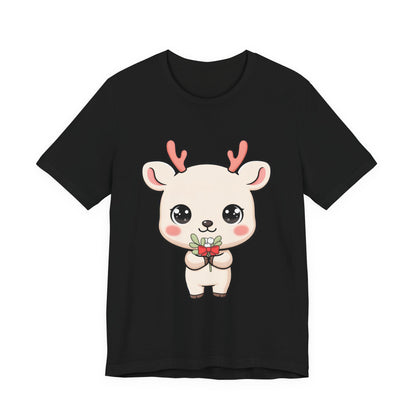 Kawaii Reindeer Christmas T-Shirt for Holiday Cheer