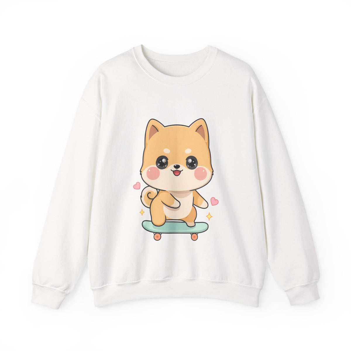 Kawaii Shiba Inu Skateboard Sweatshirt, Cute Dog Lover Gift