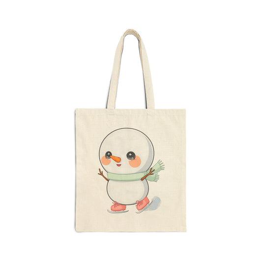Kawaii Snowman Tote Bag for Cheerful Winter Days
