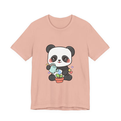 Kawaii Panda T-Shirt, Cute Plant Lover Gift
