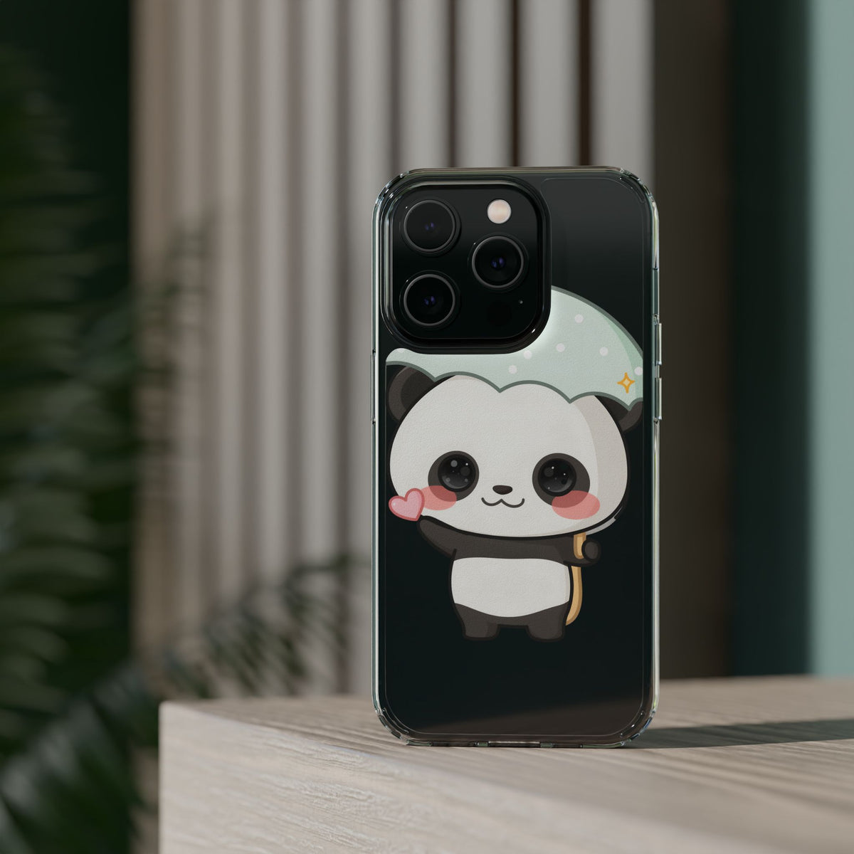 Kawaii Panda Clear Impact-Resistant Phone Case