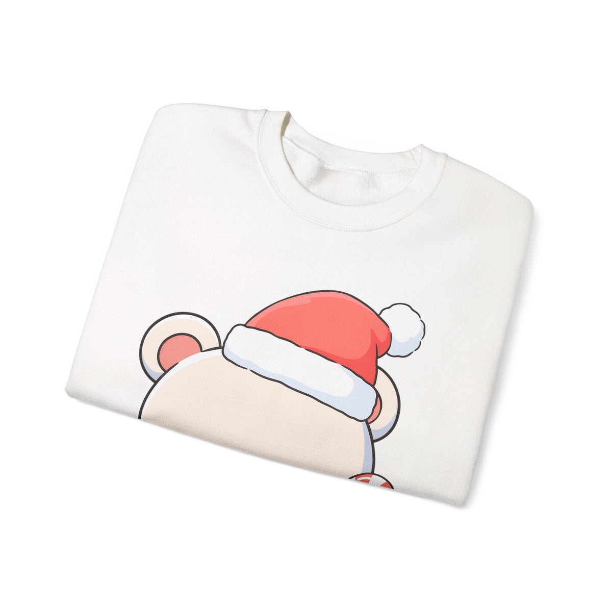 Kawaii Polar Bear Christmas Sweatshirt, Santa Cub Crewneck