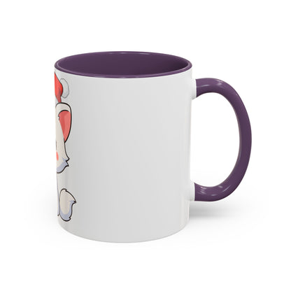 Kawaii Arctic Fox Christmas Mug, Cute Santa Fox Accent Coffee Mug